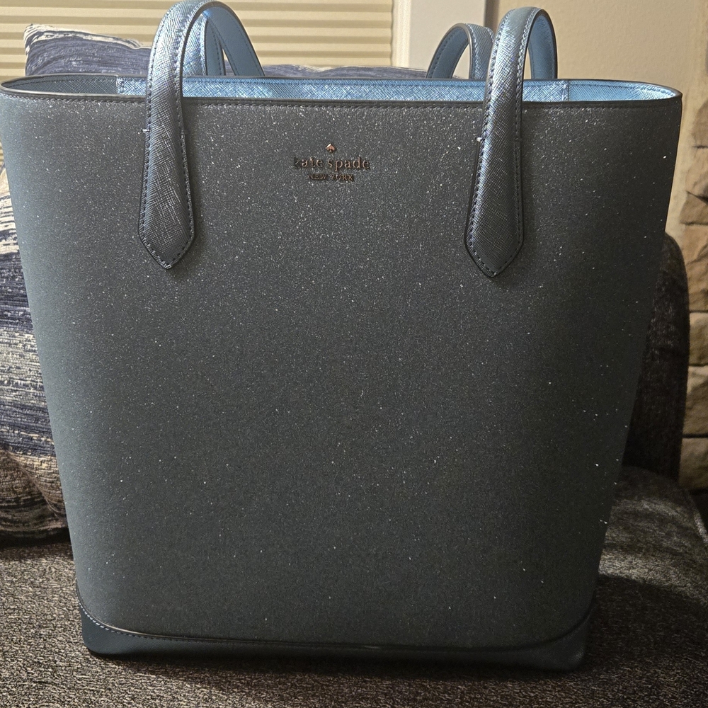 Kate Spade New York BLUE glitter Tote K9338
